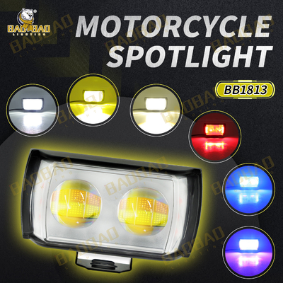풀 알루미늄 화이트 노란색 듀얼 컬러 2 LED 오토바이 MINI 운전등