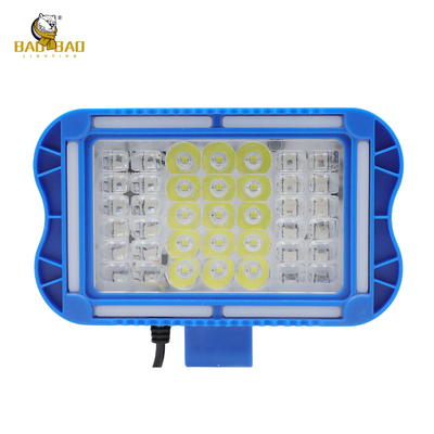 42 LED 적색 파란색 흰색 노란색 플래시 알루미늄 파란색 케이스 오토바이 헤드라이트