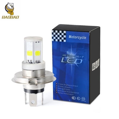 12v H4 H6 BA20D 화이트 컬러 금속 LED 오토바이 내부 전구