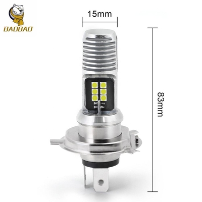 16W 화이트 금속 전구 미니 운전 LED 조명 H4 BA20D 자전거 전등