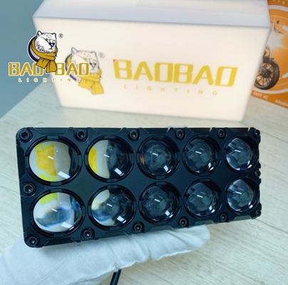 10 Beads Fog Light 알루미늄 RGB 하얀 노란색 플래시 듀얼 컬러 오토바이 예비 부품