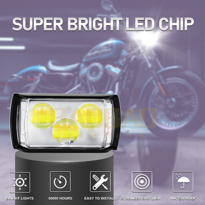 80V 3 Beads 금속 듀얼 컬러 플래싱 레드 블루 모토리사이클 LED 럭시 스포트라이트