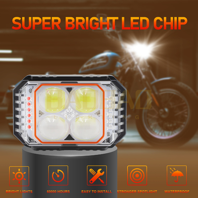 80V 4 Beads 흰색 노란색 번쩍이는 다채로운 금속 오토바일 LED 조명