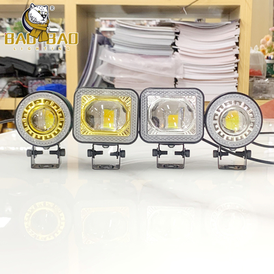 알루미늄 화이트 노란색 깜박이는 12V 24V 오토바이 스포트라이트 RGB 링 LED 안개등