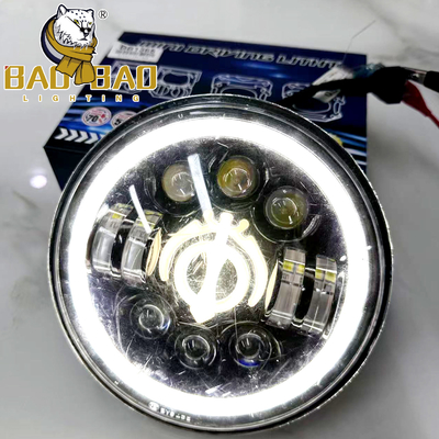 7인치 백색 황색 오토바이 LED 헤드라이트 12V 방수 IP67
